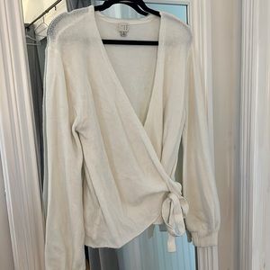 A New Day (Target) Neutral Wrap-Front Women’s Sweater - Cream